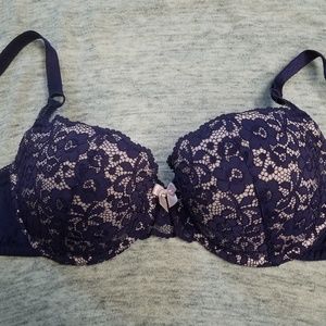 Jaclyn Smith dark purple lace demi bra